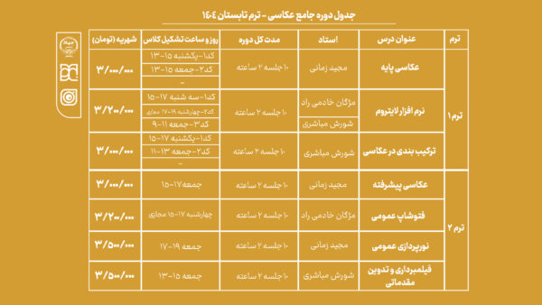 جامع عکاسی 1 1 آموزش عکاسی,کلاس عکاسی,عکاسی تبلیغاتی,عکاسی پرتره و مد,عکاسی پرتره,آموزش عکسبرداری,آموزش عکاسی با موبایل,آموزش عکاسی با دوربین,خرید دوربین عکاسی,دوره های عکاسی,دوره جامع عکاسی,دوره آموزش جامع عکاسی,آموزشگاه عکاسی,آموزشگاه عکاسی و ادیت,ادیت عکس,نرم افزار ادیت عکس,عکاسی و عکاس شدن,آموزش عکاسی از طبیعت,عکاسی طبیعت,کلاس عکاسی حضوری,کلاس عکاسی حضوری در تهران,بهترین کلاس عکاسی در تهران,دوره آموزش عکاسی در تهران,آموزش عکاسی در تهران,جهاد دانشگاهی,جهاد دانشگاهی هنر,جهاد دانشگاهی واحد هنر,جهاد دانشگاهی تهران,جهاد