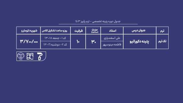 تخصصی2 1 آموزش پتینه و نقاشی دیواری,دوره آموزش پتینه,نقاشی دیواری,پتینه کاری,دوره آموزش پتینه دکوراتیو,آموزش پتینه دکوراتیو,آموزش پتینه ساختمان,دوره آموزش پتینه ساختمان,آموزش نقاشی دیواری,نقاشی دیوار