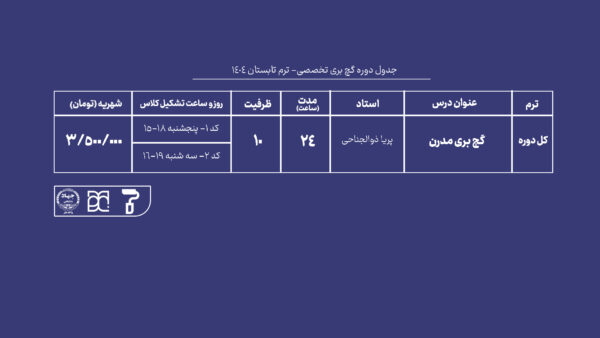 دوره آموزش گچ بری مدرن جهاد دانشگاهی هنر
