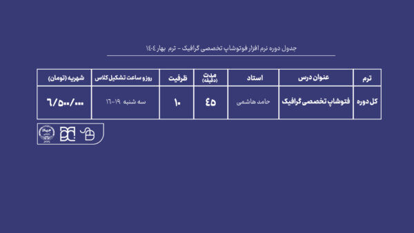 دوره آموزش فوتوشاپ تخصصی جهاد دانشکاهی هنر