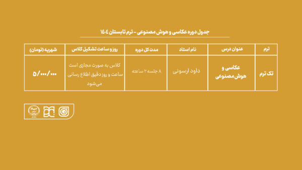 دوره آموزش عکاسی و هوش مصنوعی جهاد دانشگاهی هنر