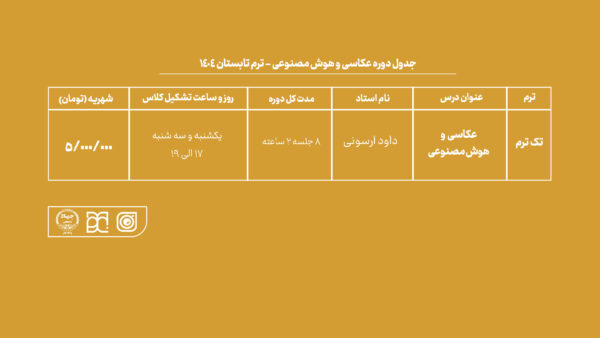 دوره آموزشی عکاسی و هوش مصنوعی جهاد دانشگاهی هنر