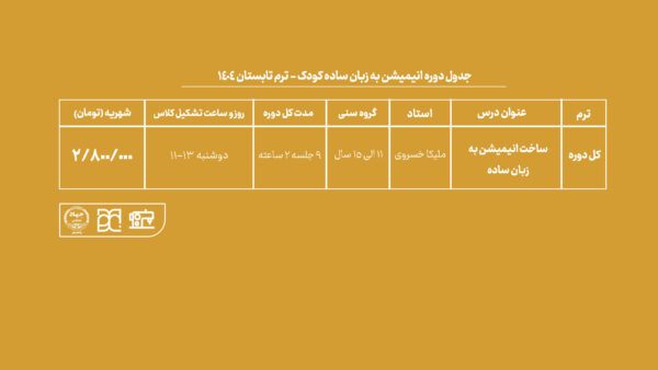 دوره ساخت انیمیشن کودک جهاد دانشگاهی هنر