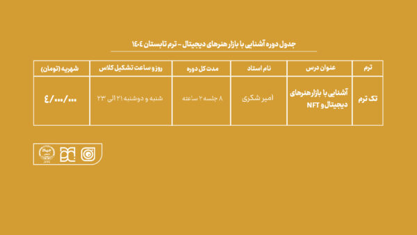 دوره آموزش بازار هنرهای دیجیتال و NFT جهاد دانشگاهی هنر